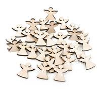 Ángeles de madera, Set de 30: mini figuras de madera, pequeños ángeles de la guarda, amuletos de la suerte, regalos, detalles boda para invitados, decoración mesa, comunión y bautizo, 4 cm