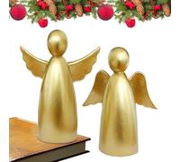 Ángeles decoración, Ángeles imagen interior ornamento, resistencia oro decoración 2 piezas figura para sala de estar dormitorio baño mesita de noche aplicación de libro