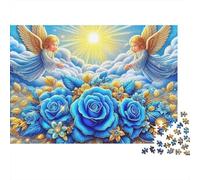 Ángeles Puzzle de 1000 Piezas Rosas Azules Puzzle para Adultos Relajación Decoración Hogar Regalo 70x50cm/1000pcs
