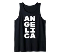Angelica Personalized Retro Girls Custom Angelica Name Camiseta sin Mangas
