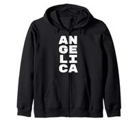 Angelica Personalized Retro Girls Custom Angelica Name Sudadera con Capucha