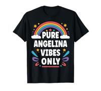 Angelina Vibes Only Cute Retro Girls Angelina Name Camiseta