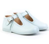 Angelitos Pepitos de niño de Piel Color Celeste. Marca Modelo 503. Calzado Infantil Hecho en España. Número 20