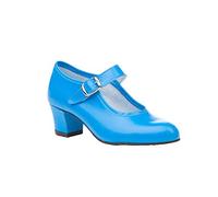 ANGELITOS Zapatos Flamenca Para Niña y Mujer, Mod. 302, Calzado Made In Spain (24, Turquesa)