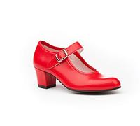 ANGELITOS Zapatos Flamenca Para Niña y Mujer, Mod. 302, Calzado Made In Spain (28, Rojo)