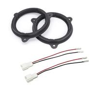 Angelluck Adaptadores espaciadores de altavoz estéreo de coche de 6.5 pulgadas, soporte de almohadilla y cable de altavoz para Smart Dacia Auto accesorios Junta de bocina de coche