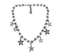 Angelluck Sweet Cool Girl Star Collar Y2K Jewelry Hollow Star Pendant Paperclip Chain Choker Punk Hip Hop Collar Regalo de Cumpleaños Gargantilla Estrella Collar para mujer Y2K