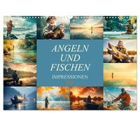 CALVENDO - Impresiones de pesca y pesca (calendario de pared 2027 DIN A3 horizontal), calendario mensual: experimenta la fascinación del deporte de pesca mes a mes y deja que las imágenes únicas verza
