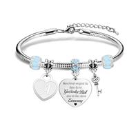 Angelra A veces te olvidas de que eres genial. Así que este es tu recuerdo. Pulsera inspiradora con letra inicial. El regalo de cumpleaños para mujeres, mejor amiga, hijas, madre, 2.5 cm, Acero