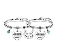 Angelra Mamá Abuela Tía Pulseras Pulsera para Mujer Regalo de Día de la MadreEl Amor entre Madre/Abuela/Tía e Hija/Nieta/Sobrina es Para Siempre Colgante Grabado para Navidad (ABUELA)