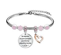 Angelra Regalo de Profesora Pulsera de MujerUn Gran Profesora es Difícil de Encontrar e Imposible de Olvidar Colgante Grabado Pulseras Regular Regalos de Graduación (SE)