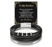 Angelra Regalo para mi hijo, hombre, marido, novio, papá, nieto, hermano, pulsera de cuero para hombre con cierre magnético de acero inoxidable, pulsera de regalo de cumpleaños para hombres, joyería