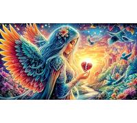 Angels-and-Blue-Roses-in-Heaven 1000 Piezas Puzzle Reciclado Juego Educativo desafiante para Adultos Regalo para Mujeres y Hombres 38x26/1000pcs
