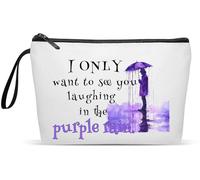Angel's Draw Home Bolsa de maquillaje inspirada en una canción de príncipe, color morado y morado, regalo para fanáticos, Bolsa de maquillaje Purple Rain, Sencillo