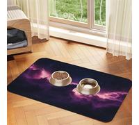 Angels In The Polar Night - Alfombrilla de alimentación para gatos y perros, bandeja impermeable de silicona para evitar derrames de alimentos y desorden de agua en el suelo