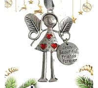 Angelsornament - Árbol de Navidad, decoración de Navidad, colgante de amistad, arreglo de vacaciones, decoración de habitación "Friends Forever", regalo de amistad, decoración de árbol de Navidad