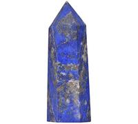 Angelstones Piedra preciosa natural de lapislázuli con cristal curativo hexagonal puntiagudo Reiki Chakra facetado, varita de prisma tallada, figura de piedra tallada para decoración del hogar
