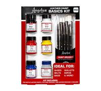 Angelus - Kit básico de colores primarios + pinceles para pintar sobre cuero