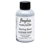 Angelus Leather Paint, Pearlescent Sterling Silver, 4 ounce jar (733-01-454)