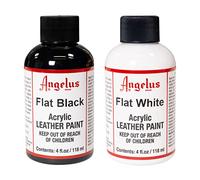 Angelus Pack 2 Colores Pintura Cuero Flat White/Flat Black 118 Ml
