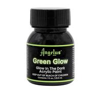 Angelus Pintura verde neón brillante de 1 onza, brillo más brillante, iluminación nocturna para toda la noche, no tóxica, fabricada en Estados Unidos, ideal para arte, decoración, manualidades y mucho