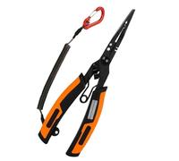 Angelzange Süßwasser,Geflechtschneider & Ringspalter, Süßwasser-Zange mit Sicherungsband | Für See, Teich, Fluss bei Tag & Nacht