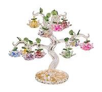 Ángentes de árboles de loto de cristal exquisito Fengshui Figurine Miniatura Decoraciones del hogar Artesanía-transparente_18 cuelga el árbol_PORCELANA