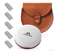 Angerstone Axe Sharpener - Multipropósito Eje/Hatchet Sharpening Stone - Whetstone Blade & Tool Sharpener, Dual Grit 180/320 Sharpening Puck with Leather Sheath