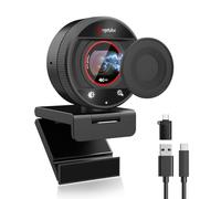 Angetube Webcam 4K para PC, Cámara Web Streaming 1080P@60FPS, Enfoque Automático PDAF, Micrófonos IA, Zoom Digital 8X, Tapa de Privacidad, Compatible con Zoom/Teams/OBS para Mac/Portátil