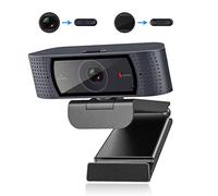 Angetube Webcam con micrófonos - Webcam PC 1080P para Streaming, cámara PC con autofoco y Tapa de protección integrada. Adecuada para Ordenadores de Escritorio, portátiles, Sistemas Linux y Mac