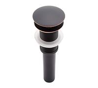 ANGGREK 1/4 Desagüe de Latón con Mecanismo Pop Up, Drenaje para Lavabo G1 con Botón Suave de Empuje y Diseño Sin Rebosadero para Fregaderos Sin Orificio de Rebosadero (ORB)