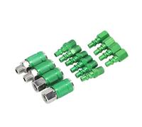ANGGREK 4Pcs Acoplador de Aire Universal y 10Pcs Kit de Tapones I/M 1/4in NPT Juego de Accesorios para Mangueras de Aire de Aleación de Aluminio con 6 Bolas de Bloqueo para Herramientas