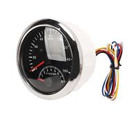 ANGGREK ANGGREK Velocímetro GPS con Diseño de Acero Inoxidable, Odómetro Digital Impermeable de 0-160 MPH para Barcos y Vehículos Todo Terreno (esfera blanca bisel plateado) (esfera blanca