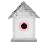 ANGGREK Casa de Madera de Madera Rosa Hecha a Mano Paulownia Refugio Seguro para para Pájaros Mira Pájaros Cercanos Decoración del Jardín Al Aire Libre Naturaleza de Amante