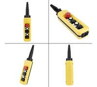 ANGGREK Controlador de Interruptor Colgante de Polipasto de Cadena de Grúa, Plástico ABS, 4 Botones con Parada de Emergencia, Diseño Ergonómico para un Control Eficiente con una Sola Mano