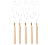 ANGGREK Extensi¨®n de Cabello Herramienta de Bucle Gancho de Extracci¨®n Aguja Juego de 5 Piezas con de Madera de Haya F¨¢cil de Agarrar para de Tufting y Extensiones de Cabello para