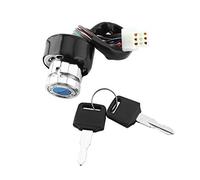 ANGGREK Interruptor de Llave de Encendido Universal de 6 Alambres de 9 Pin de Enchufe con 2 Llaves 3 Posiciones para Motocicletas ATV de Autos