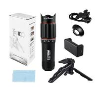 ANGGREK Kit de Lente de Teleobjetivo 25x para Teléfonos Inteligentes, Lente Zoom con Clamp/Holder Teléfono, Soporte Trípode, Tela Limpieza para Senderismo, Campina, Vida Silvestre, Teleobjetivo 25x