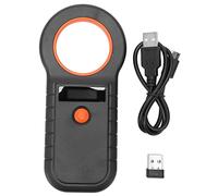 ANGGREK Lector de Microchip para Mascotas, Escáner RFID EMID para Chips de Animales con Almacenamiento de 128 Datos, Recargable, Escáner Manual de Etiquetas de Identificación para (Black)
