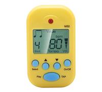 ANGGREK Meideal LCD Metrónomo Digital M50 con y Agujero para Cordón Doble Salida de Auriculares Función de Toque para Guitarra Piano Batería (YELLOW)