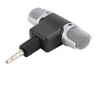 ANGGREK Mini Micrófono Estéreo con Conector de 3,5 MM, Micrófono Inalámbrico Ligero, Doble Canal, Ideal para Grabación de Teléfonos Móviles y Tabletas (4 Polos)