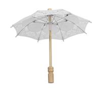 ANGGREK Paraguas de Encaje para Boda, Paraguas de Encaje Nupcial Ligero, Compacto y Plegable con Mango Ergonómico para Fotografía de Fiesta (White)