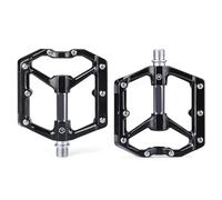 ANGGREK Pedales de Bicicleta de Aleación de Aluminio, Pedales Planos Anchos y Ligeros con Reflectores y Tracción para Bicicletas de Montaña de Carretera (ANGGREKva82mtlbfu-2)