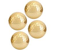 ANGGREK Pelotas de Golf Doble Capa 392 Hoyos Alta Visibilidad Baño Dorado para Práctica Entrenamiento Interior Exterior Ligera Portátil 4 Unidades
