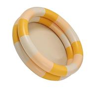 ANGGREK Piscina Inflable para Bebés Retro Hinchable Piscina de Agua Gruesa para Juegos Familiar Diversión Al Aire Interiores Niños PVC Redondo Verano Estilo Lindo (Raya Amarilla)