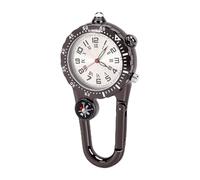 ANGGREK Reloj de Bolsillo con Brújula de Acero Inoxidable, Esfera Luminosa, Resistente Al Agua y a Golpes para Senderismo, Camping y Aventuras Al Aire Libre (Silver)
