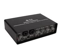 ANGGREK Tarjeta de Sonido en Vivo USB, Diseño Metálico, Entrada de Micrófono Dual, Audio de Alta Definición de 192 Khz para Transmisión en Vivo, Compatible con IOS