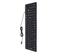ANGGREK Teclado Español Portátil por Cable, Material de Silicona, 105 Teclas, Diseño Plegable para un Fácil Almacenamiento y Operación Tranquila para la Computadora Portátil PC