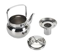 ANGGREK Tetera de Acero Inoxidable, Tetera de Metal Premium con Filtro Extraíble para Uso Doméstico, Elaboración de Cerveza sin Esfuerzo y Diseño Elegante para Reuniones Familiares (2L)