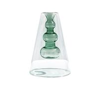 ANGGREK Vase de Vidrio de Botella de Aromaterapia de Doble Capa para Plantas Decoración del Hogar del Terrario Hidropónico con Elegante Diseño Curvo Múltiple para la Oficina de Bodas (10)